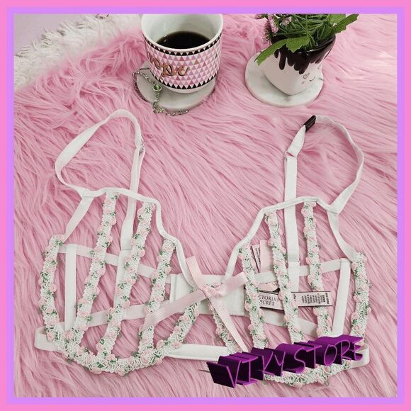 NWT {Victoria's Secret} White Rose Open Cup Bra 34DD: Elegant Sensuality NWT - Picture 11 of 11